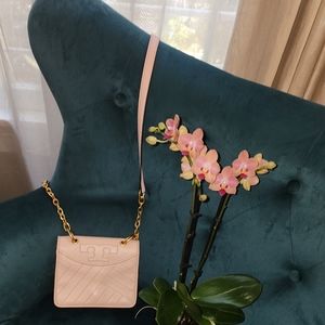 Pink mini Tory Burch purse.